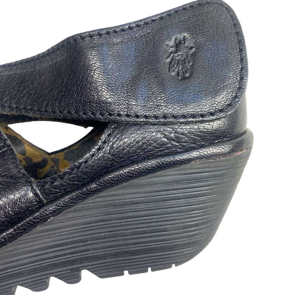 Fly London Yogo Women's Wedge Sandals - Black 9 9.5 40 - Picture 5 of 13